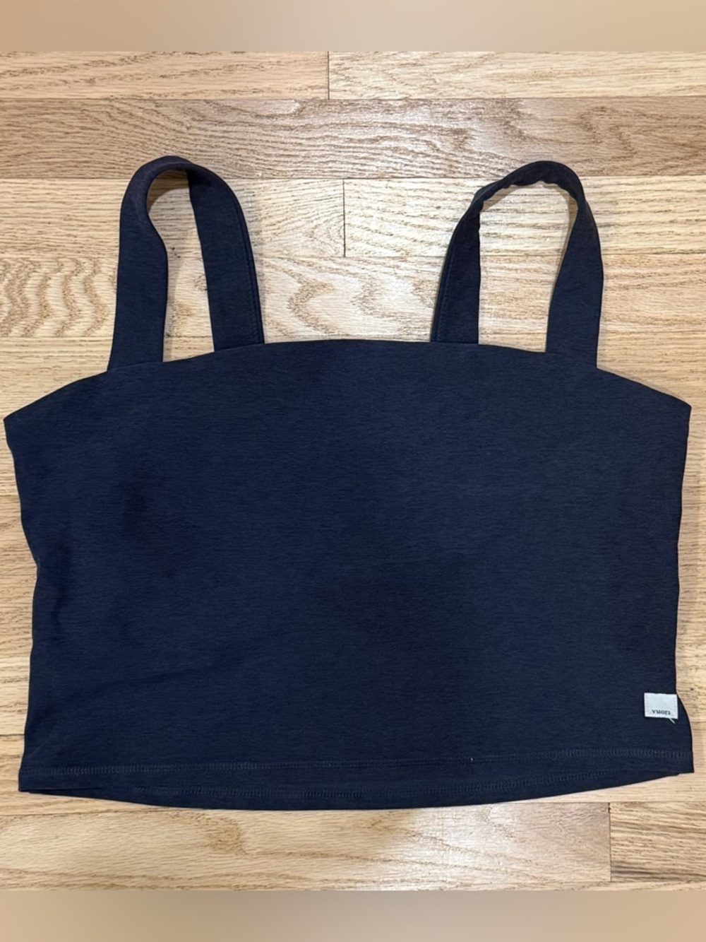 Vuori Dark Navy Cropped Tank with Vuori Tag
